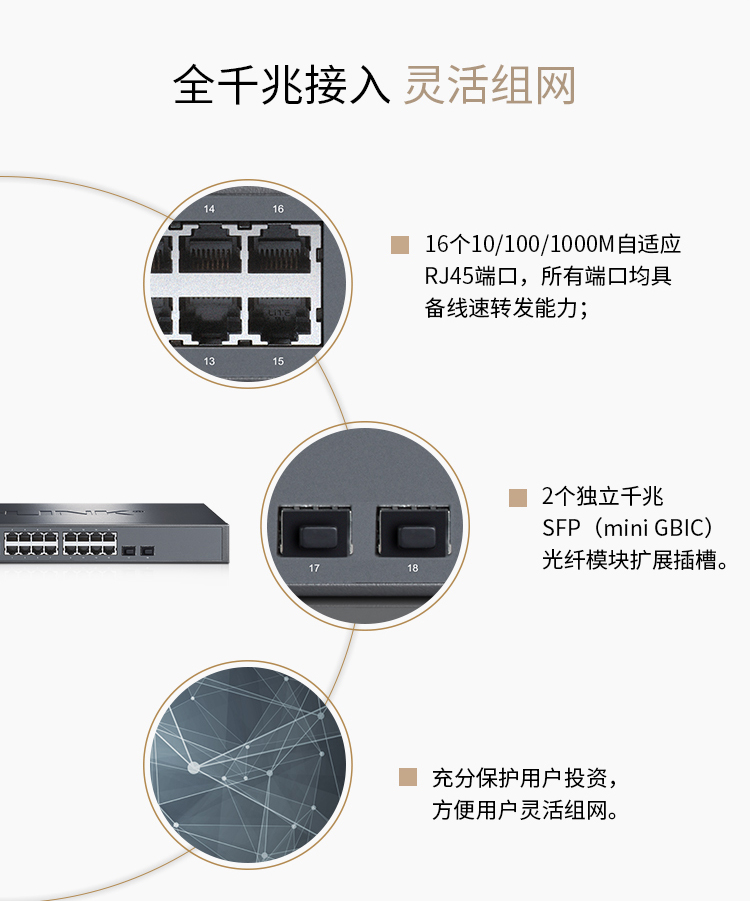 TP-LINK TL-SG3218全千兆16口網(wǎng)管型核心交換機